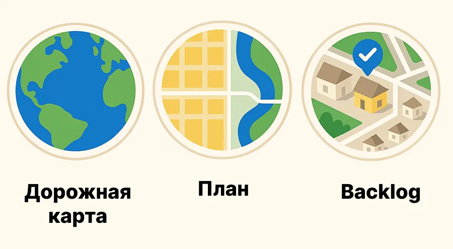 Дорожная карта проекта vs. план и backlog